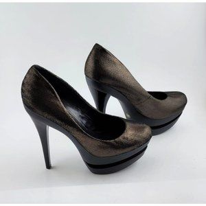 Jessica Simpson size 8B /38 high heels with metallic gold finish